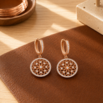 Copper mandala drop earrings by Livia