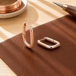 Copper drop earrings Clasp by Livia