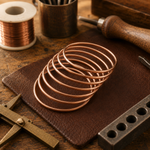 Set of simple copper bracelets by Livia