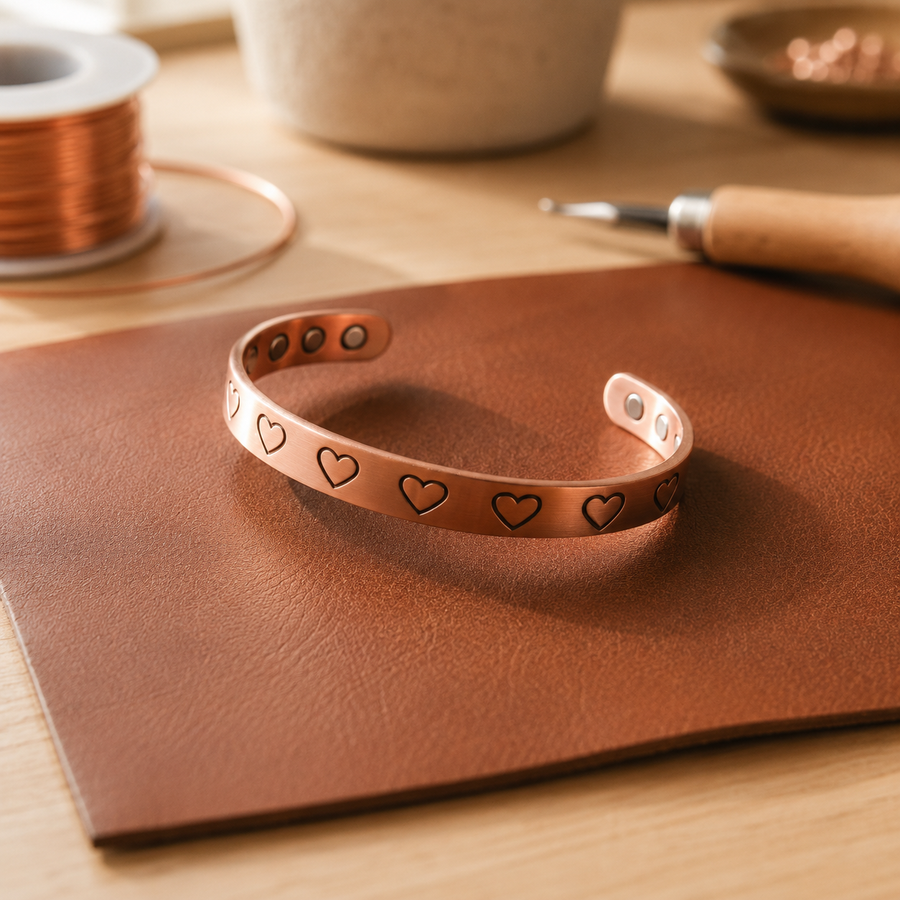 Copper bracelet heart by Livia