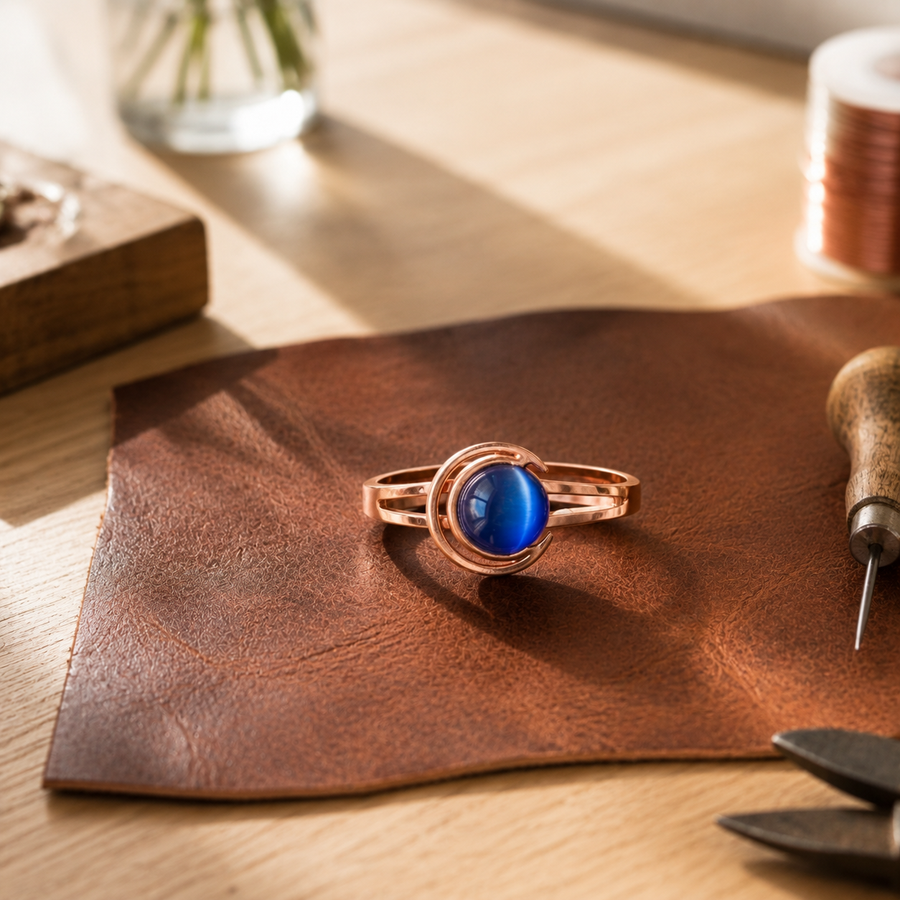 Copper bracelet with sphere by Livia
