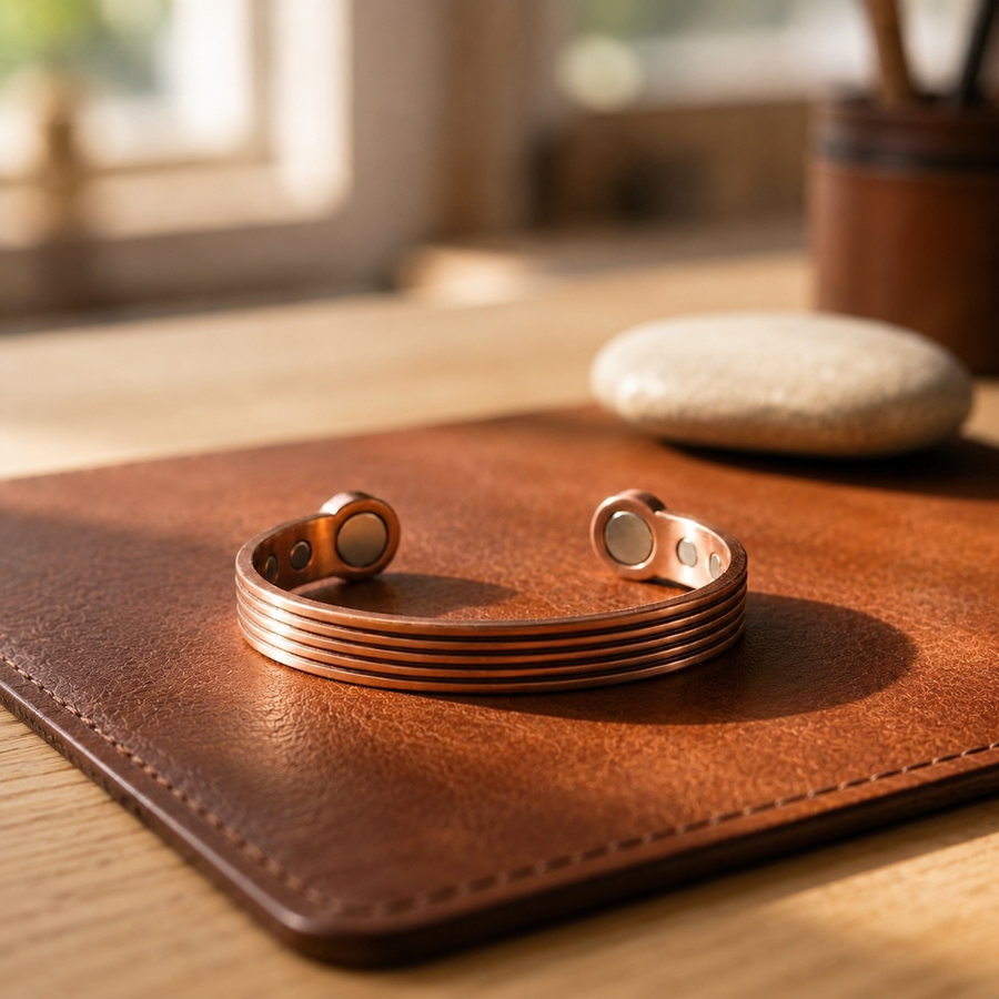 Copper bracelet Ridge by Livia