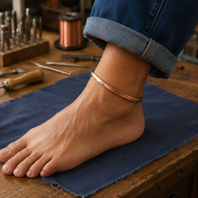 Copper ankle chain Sand by Livia