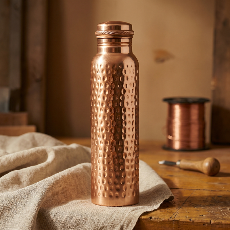 Pure copper water bottle by Livia